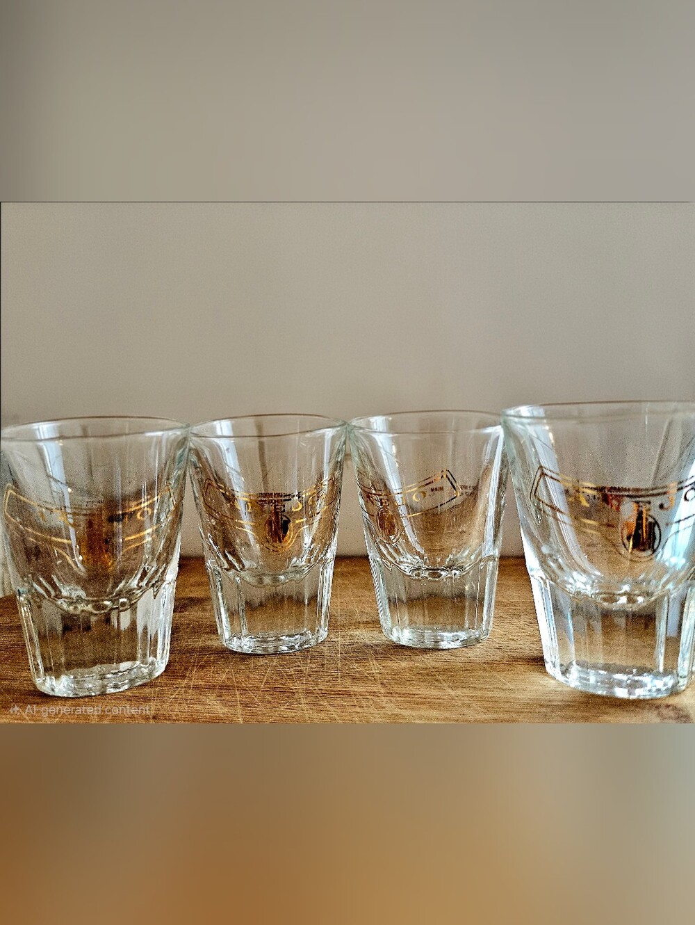 Vtg 4 Bacardi ANEJO Shot Glasses 1980 Maiami